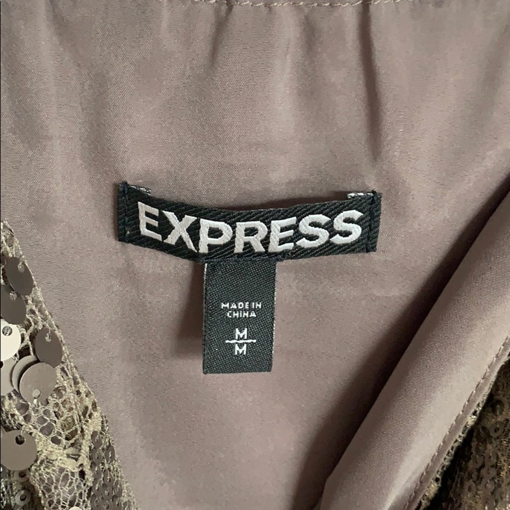 Express Gold Sequin Dress - Picture 5 of 8